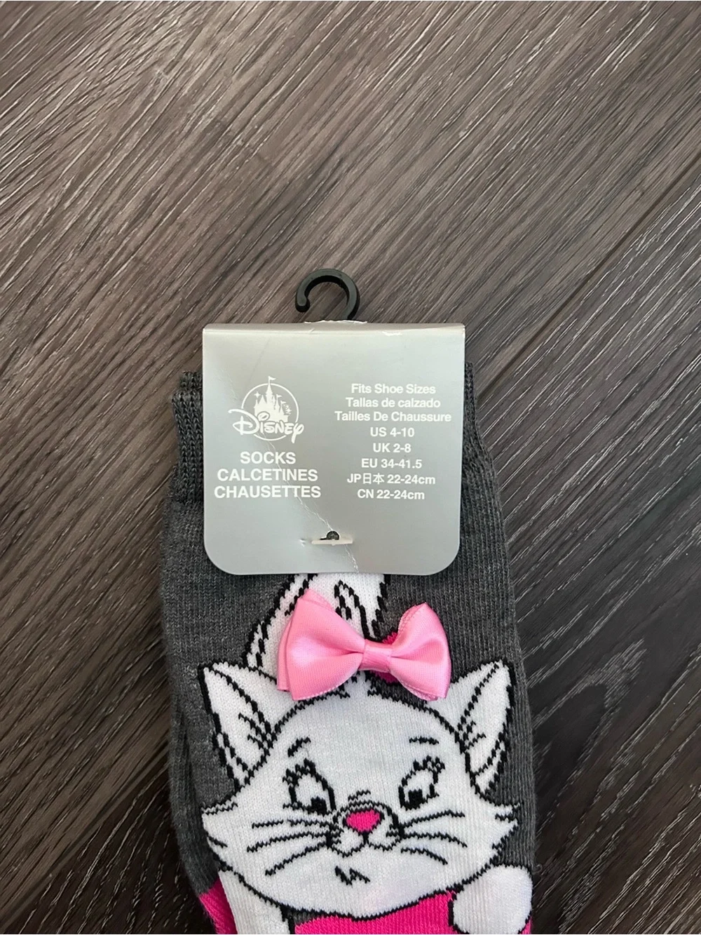 Disney Parks Aristocrats Marie with Pink Bow Crew Socks Brand New Size 4-10